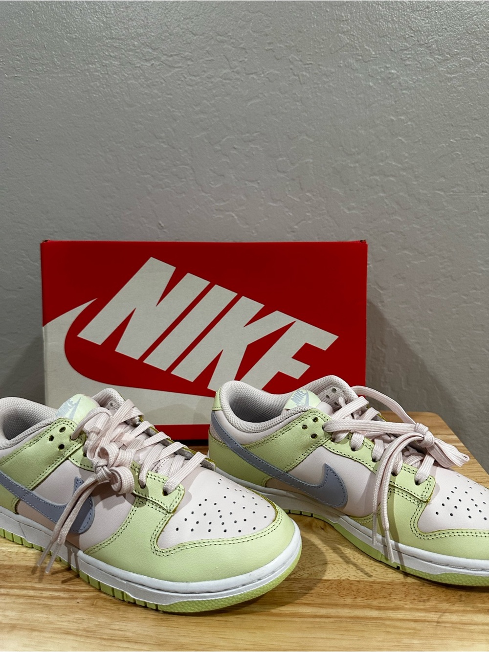 Nike Low-Top Sneakers in Pastel Green, Light Pink, and Gray - Picture 2 of 5